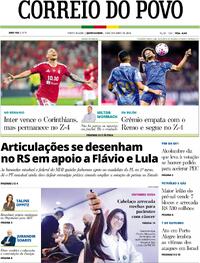 Capa do jornal Correio do Povo 08/10/2026