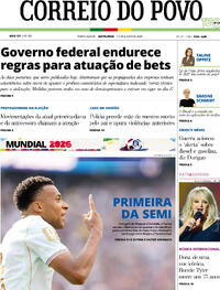 Capa do jornal Correio do Povo 10/07/2026