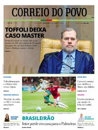 Capa do jornal Correio do Povo 13/02/2026