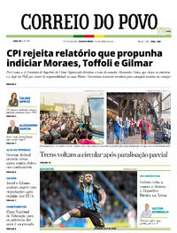 Capa do jornal Correio do Povo 15/04/2026