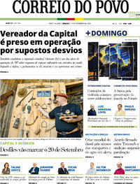 Capa do jornal Correio do Povo 19/09/2026