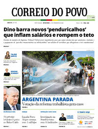 Capa do jornal Correio do Povo 20/02/2026