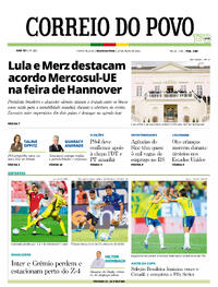 Capa do jornal Correio do Povo 20/04/2026