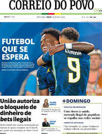Capa do jornal Correio do Povo 20/06/2026