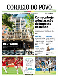 Capa do jornal Correio do Povo 23/03/2026