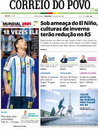 Capa do jornal Correio do Povo 23/06/2026