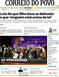 Capa do jornal Correio do Povo 24/08/2026