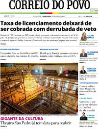 Capa do jornal Correio do Povo 26/08/2026
