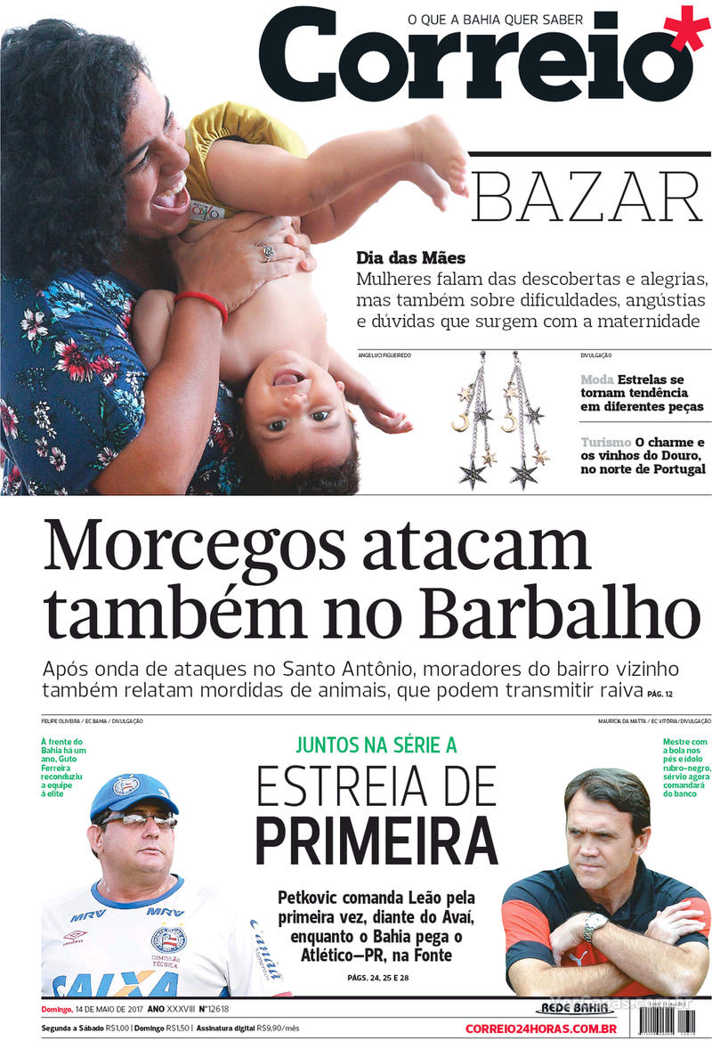 Capa do jornal Correio 14/05/2017