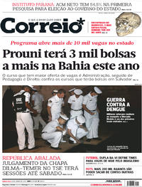 Capa do jornal Correio 08/06/2017
