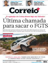 Capa do jornal Correio 08/07/2017