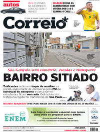 Capa do jornal Correio 11/10/2017