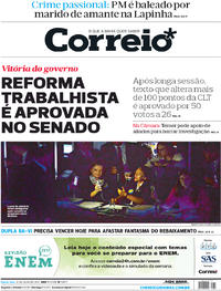Capa do jornal Correio 12/07/2017