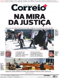 Capa do jornal Correio 14/09/2017