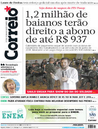 Capa do jornal Correio 16/08/2017