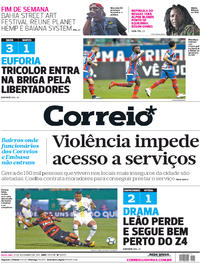 Capa do jornal Correio 17/11/2017