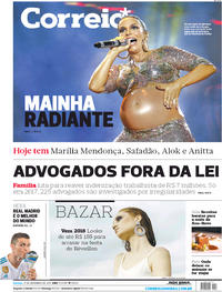Capa do jornal Correio 17/12/2017