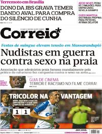 Capa do jornal Correio 18/05/2017