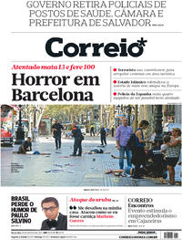 Capa do jornal Correio 18/08/2017