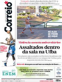 Capa do jornal Correio 18/10/2017