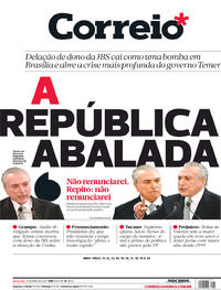 Capa do jornal Correio 19/05/2017