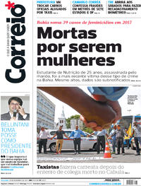 Capa do jornal Correio 19/12/2017