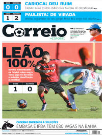Capa do jornal Correio 20/03/2017