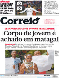 Capa do jornal Correio 20/04/2017