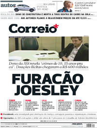 Capa do jornal Correio 20/05/2017
