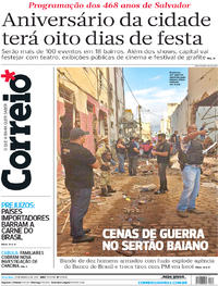 Capa do jornal Correio 21/03/2017