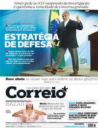 Capa do jornal Correio 21/05/2017