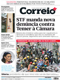 Capa do jornal Correio 21/09/2017