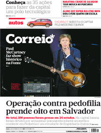 Capa do jornal Correio 21/10/2017