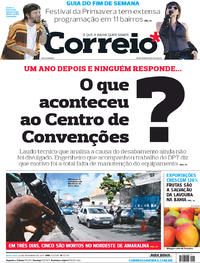 Capa do jornal Correio 22/09/2017
