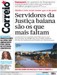 Capa do jornal Correio 22/11/2017