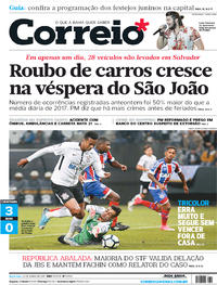 Capa do jornal Correio 23/06/2017