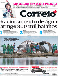 Capa do jornal Correio 23/09/2017