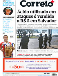 Capa do jornal Correio 26/05/2017