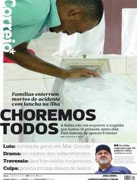 Capa do jornal Correio 26/08/2017