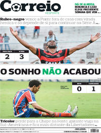 Capa do jornal Correio 27/11/2017