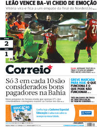 Capa do jornal Correio 28/04/2017