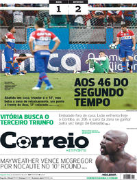 Capa do jornal Correio 28/08/2017
