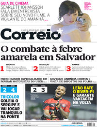 Capa do jornal Correio 30/03/2017