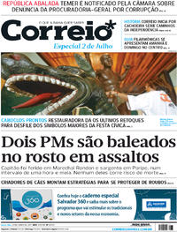 Capa do jornal Correio 30/06/2017