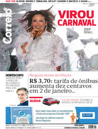 Capa do jornal Correio 30/12/2017