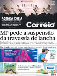 Capa do jornal Correio 31/08/2017