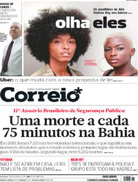 Capa do jornal Correio 31/10/2017