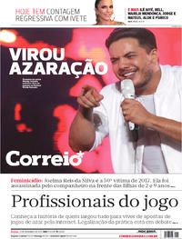 Capa do jornal Correio 31/12/2017