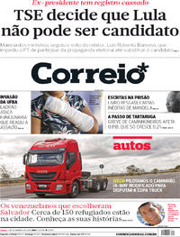 Capa do jornal Correio 01/09/2018