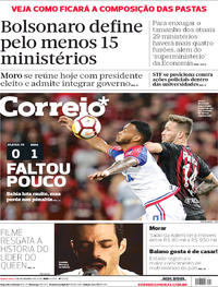 Capa do jornal Correio 01/11/2018